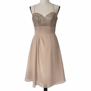 Bridesmaid Princess Cocktail Dress Sorella Vita Champagne Fairy Overlay Lace 10